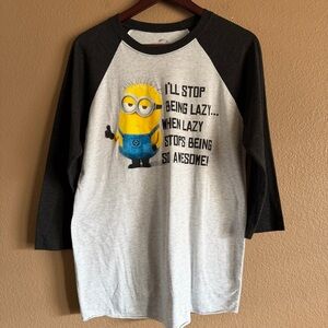Universal Studios Minion Graphic Raglan Tee Size Medium